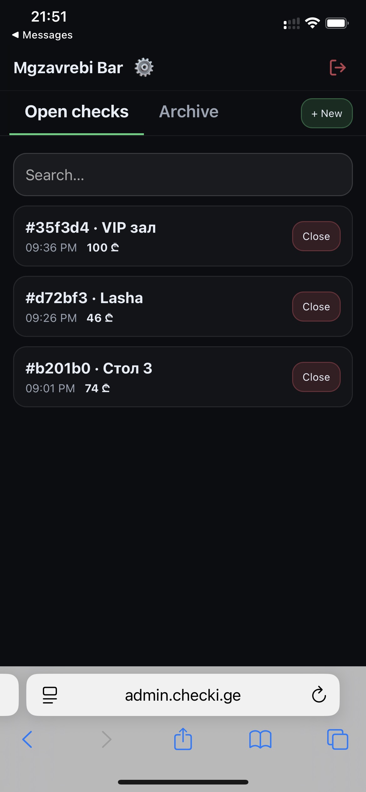 Open checks
